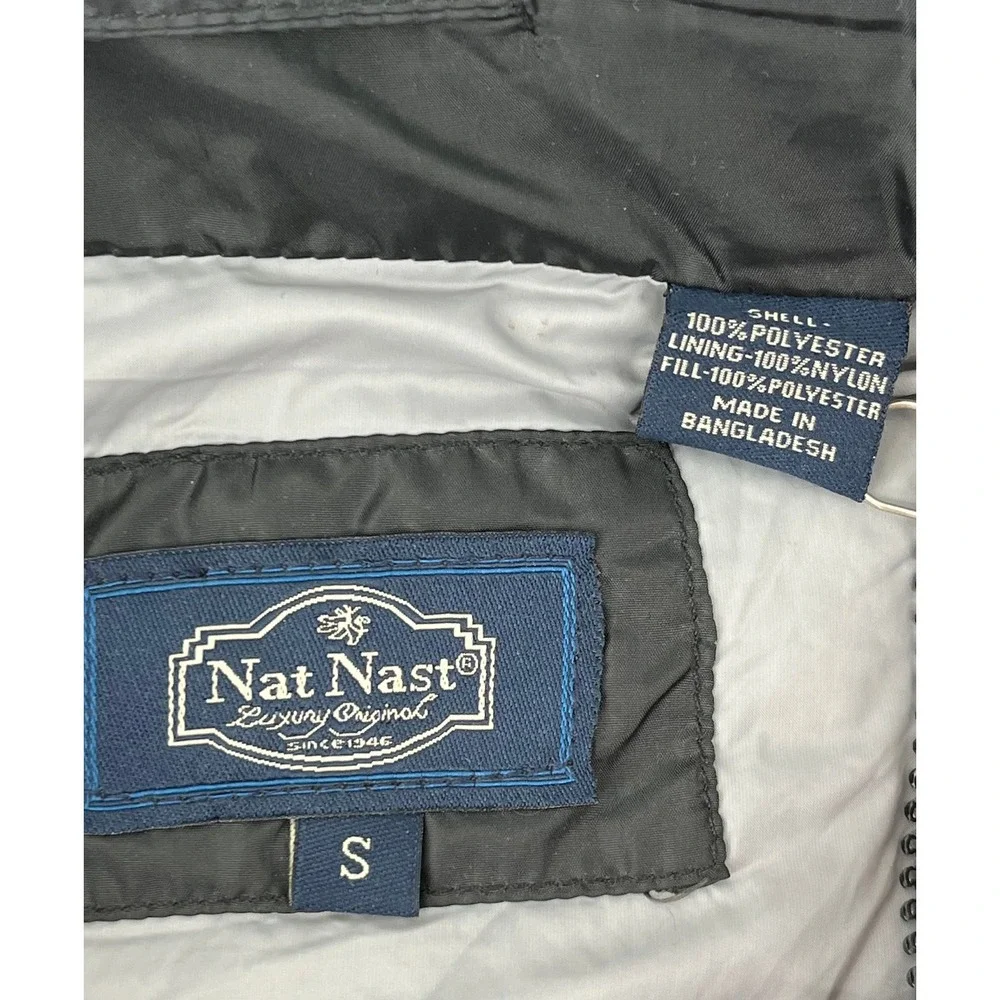 Nat Nast Mens Black Quilted Puffer Vest Full Zip Stand Collar Small‎ RN 136581